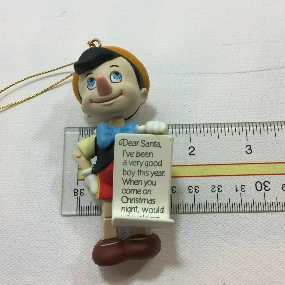 Vintage Groiler Disney Pinocchio Boy Puppet Christmas Ornament Holiday Letter